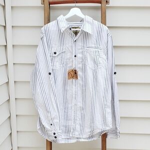 NEW! 24K Gold Label Stripe Shirt